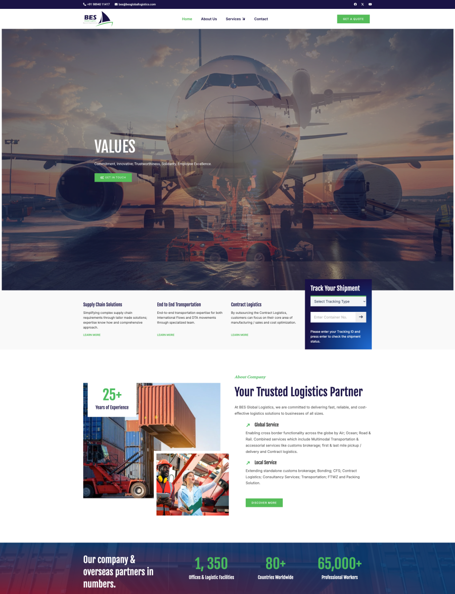 Logistics business website